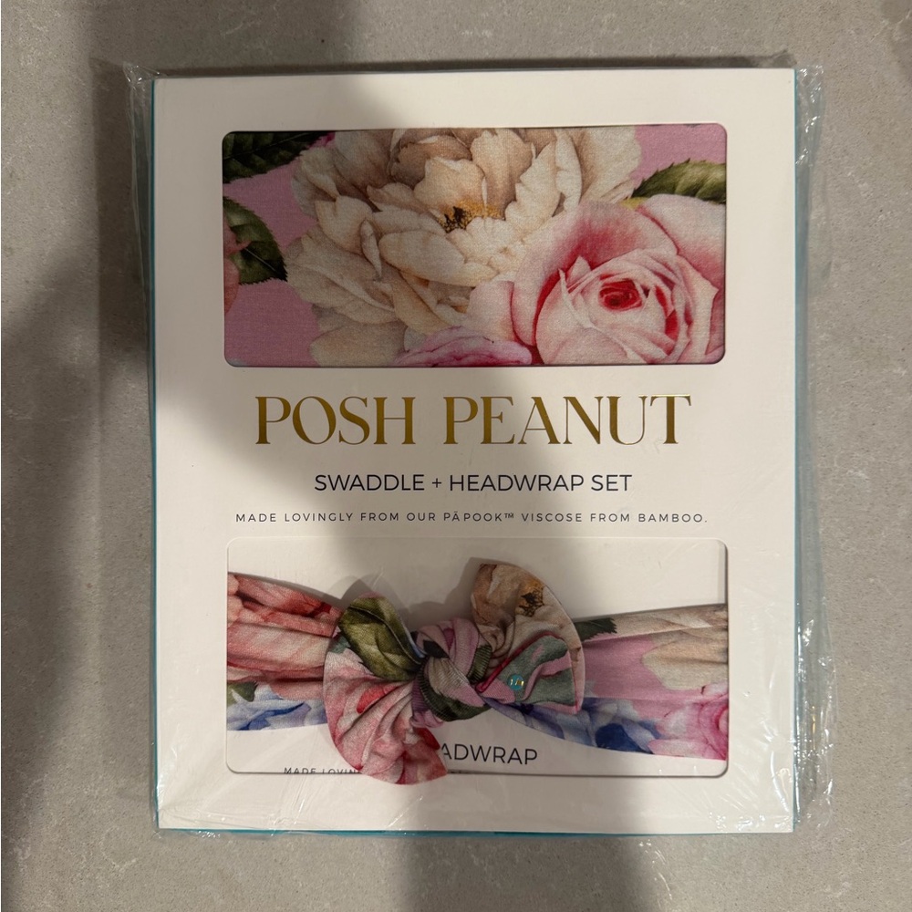 Posh Peanut Georgette Swaddle & Headwrap Set (Brand New with Tags)